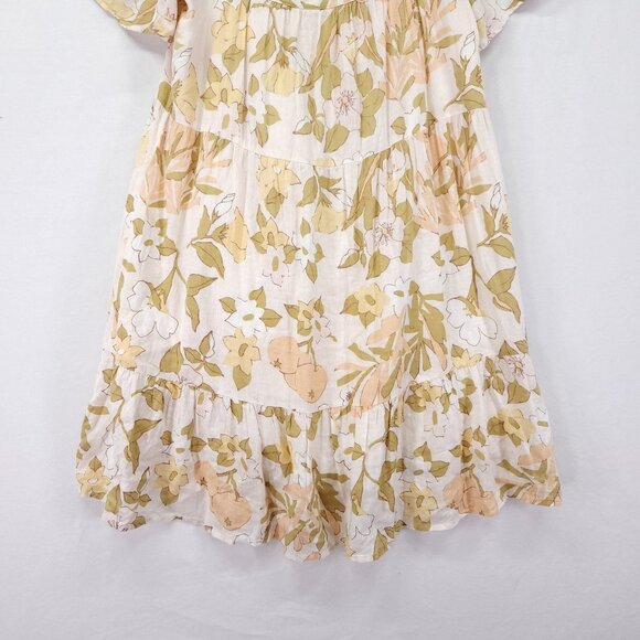 Rails Valentina Linen Mini Dress Size Medium Tiered Citrus Floral Print - Picture 9 of 12